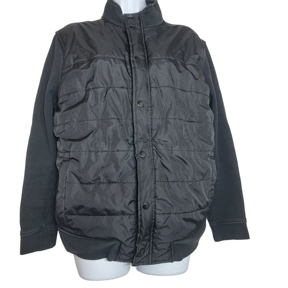 Banana Republic Women's L Black Jacket, Heavy Sweatshirt Material w/Puffer EUC